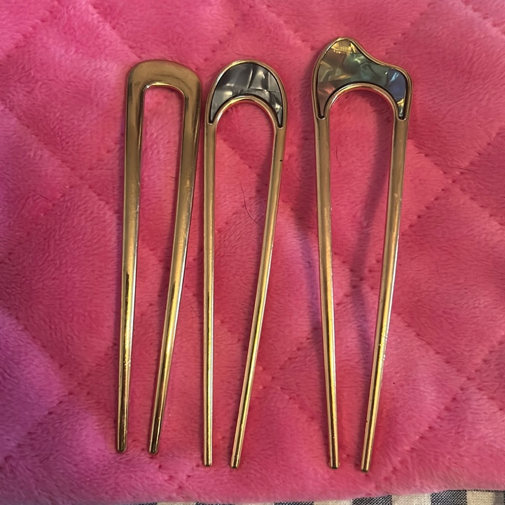 Gold Hair Pins Set